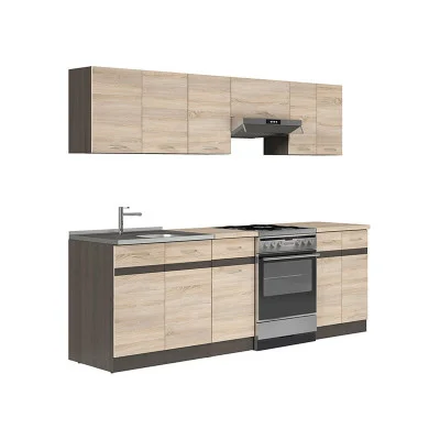 Modular kitchen JUNONA LINE 240 ZBL, wenge / sonoma oak